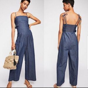 Free people Brittany Denim Jumpsuit